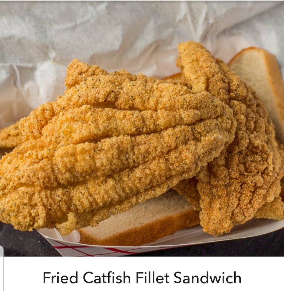Printed menu for catfish and pantrout.